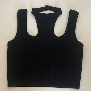 Zara Black Cropped Tank Top with Choker Neck